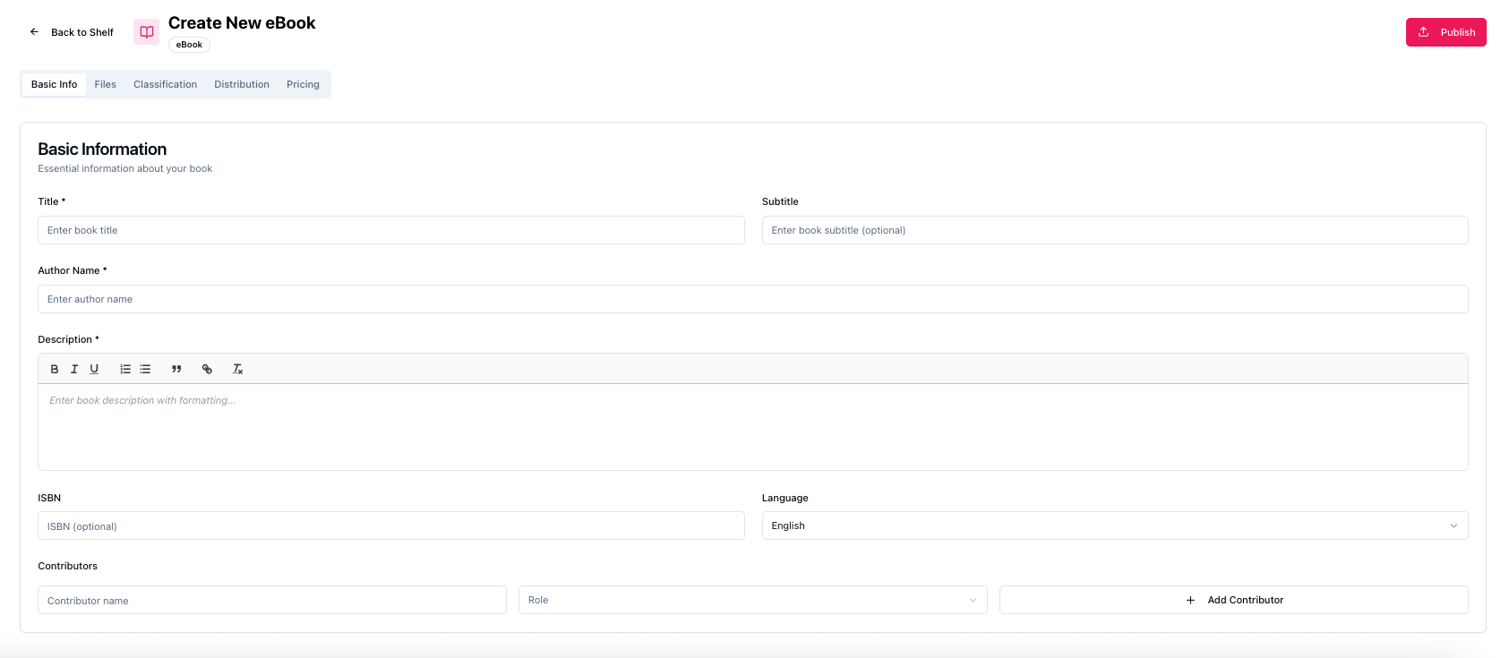 Basic Info tab showing metadata fields